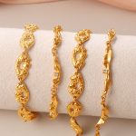 Gold Texture Hollow Bracelet Vintage Quality Design Micro Rhinestone Decorative Adjustable Bracelet