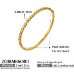 color: Z008-Round Zircon Gold Bangle