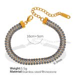 color: SL86 Blue Rhinestone Gold Bracelet