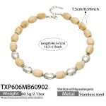 color: TXP606-Bone Color Resin Steel Color Necklace -46.5+5cm