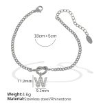 color: SL100 White Rhinestone W Steel Color Bracelet SL100SW