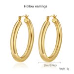 color: 4*25mm Hollow Earrings Gold