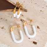Chic Commuter French Style Cold Light Luxury and Simplicity Large U-Shaped Dripping Oil Design Elegant All-Match Stainless Steel Earrings