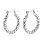 color: Round Stamped Earrings Steel Color