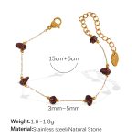 color: SL118DRG Deep Red Stone Gold Bracelet