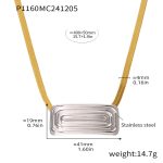 color: P1160-Gold Square Tag Pendant Necklace