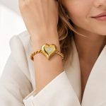 Design Stainless Steel Inlaid Heart-Shaped Zircon Bracelet Light Luxury High-Grade Women's Bracelet Ornament