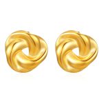 color: Irregular Twist Texture Earrings Gold MS-416