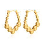 color: U Shape Beads Earrings Gold MS-311