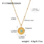 color: P1179-Gold Necklace 40+5cm