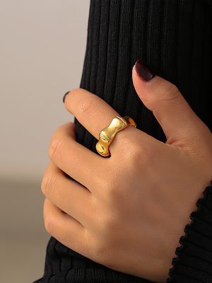 Commuter Bamboo Ring National Fashion Bamboo Design Stainless Steel Non-Fading Same Ring