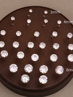 Super Flash 5A Zircon Stud Earrings for Women Loose Diamond Rhinestones Ear Bone Stud Light Luxury Ear-Caring Petite Earrings