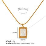 color: XL295 White Shell Gold Necklace