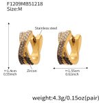 color: F1209-Black Zircon Earrings -Medium