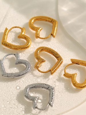 Heart Vintage Design Earrings Type Stud Earrings Senior Dating Essential Jewelry High Cold Adult Lady like Woman