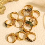 New Delicate Earrings round Design Diamond Simple Ear Clip Sweet Fine Jewelry 18K Gold Plating