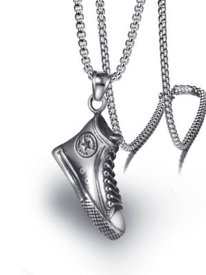 New Sports Shoes Football Necklace Stainless Steel Vintage Pendant Ornament Personality Boys