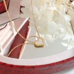 Peach Heart White Sea Shell Pendant Love Necklace for Women Clavicle Necklace Popular Ornament Stainless Steel P790