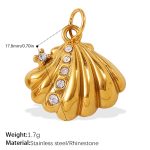 color: PJ926WEG White Rhinestone Gold Pendant