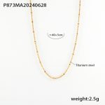 color: P873-Small Gold Cross Bead-clip Chain