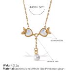 color: TPXL71G Shell Pearl Necklace