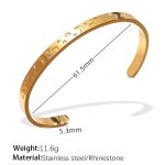 color: SZ220WEG White Rhinestone Gold Bangle