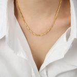color: P404-Cube Style Gold Necklace -40+5cm-10g