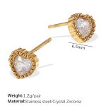 color: EH900WEG White Zircon Gold Stud Earrings