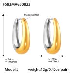 color: F583-Mixed Color U Shape Earrings -L-12mm