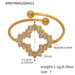 color: A997-Gold 5A Zircon Ring / size: US 7