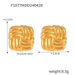 color: F1077-Gold Hollow Earrings