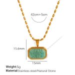 color: XL283 Green Natural Stone Gold Necklace