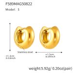 color: F589-Gold Earrings -S-8mm