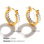 color: EH1401WEG White Zircon Earrings