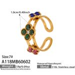 color: A118-Gold Multicolor Zircon Ring