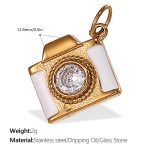 color: PJ501WEG White Stone Gold Pendant