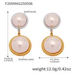 color: F209-Mixed Color Shell Pearl Pendant Earrings
