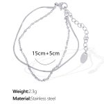 color: SL19 Double Layer Silver Bracelet