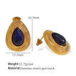 color: EH805 Lapis Lazuli Gold Earrings