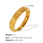 color: JZ99 US Size 7# Adjustable Gold Ring
