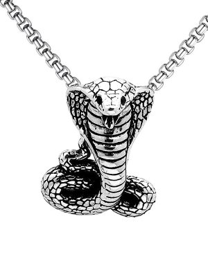 Stainless Steel Ornament Retro Men's Pendant Mamba Cobra Pendant Necklace