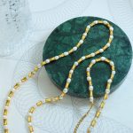 Chinese Ethnic New Vintage Jewelry Accessories Fresh Water Pearl Stitching Small Waist Necklace, Bracelet Set Stainless Steel
