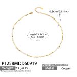 color: P1258-Freshwater Pearl Gold Necklace -35.5+7cm