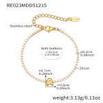 color: RE023-A Letter Gold Bracelet 16+5cm