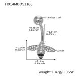 color: H014-Steel Color Post Length 11.4mm Post Thickness 1.55mm