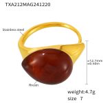 color: TXA212-Deep Red Resin Ring -Size 7