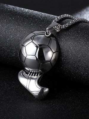 2026 New Stainless Steel Chain World Cup Football Necklace Simple Domineering Sports Men Pendant