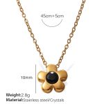 color: XL386BKG Black Crystal Gold Necklace