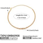 color: TXP610-Pink Zircon Gold Necklace -30+12cm