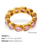 color: JZ171PKG7 Pink Zircon Heart Ring